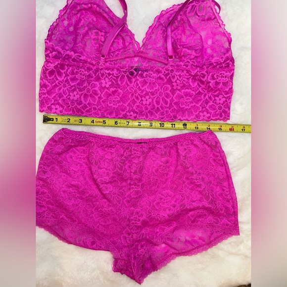 Victoria's Secret Barbie Pink Lace Bralette and Shorts Set - Picture 6 of 6